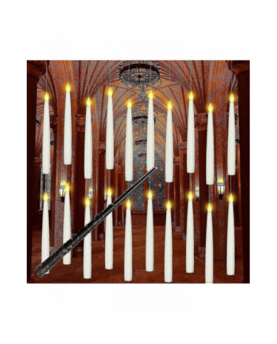 Décorations d’Halloween, bougies flottantes 12pcs menées avec baguette magique à distance, bougies sans flamme [...]