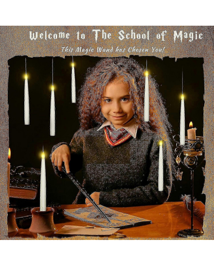 Décorations d’Halloween, bougies flottantes 12pcs menées avec baguette magique à distance, bougies sans flamme [...]