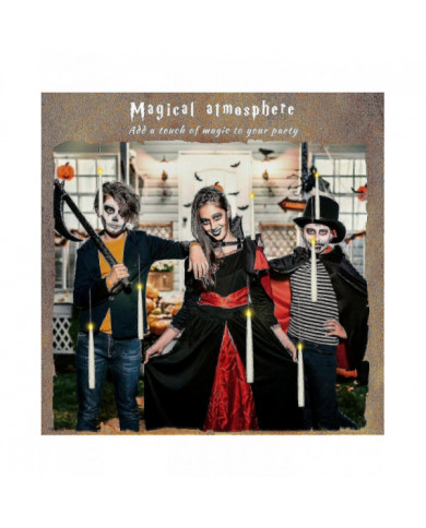 Décorations d’Halloween, bougies flottantes 12pcs menées avec baguette magique à distance, bougies sans flamme [...]