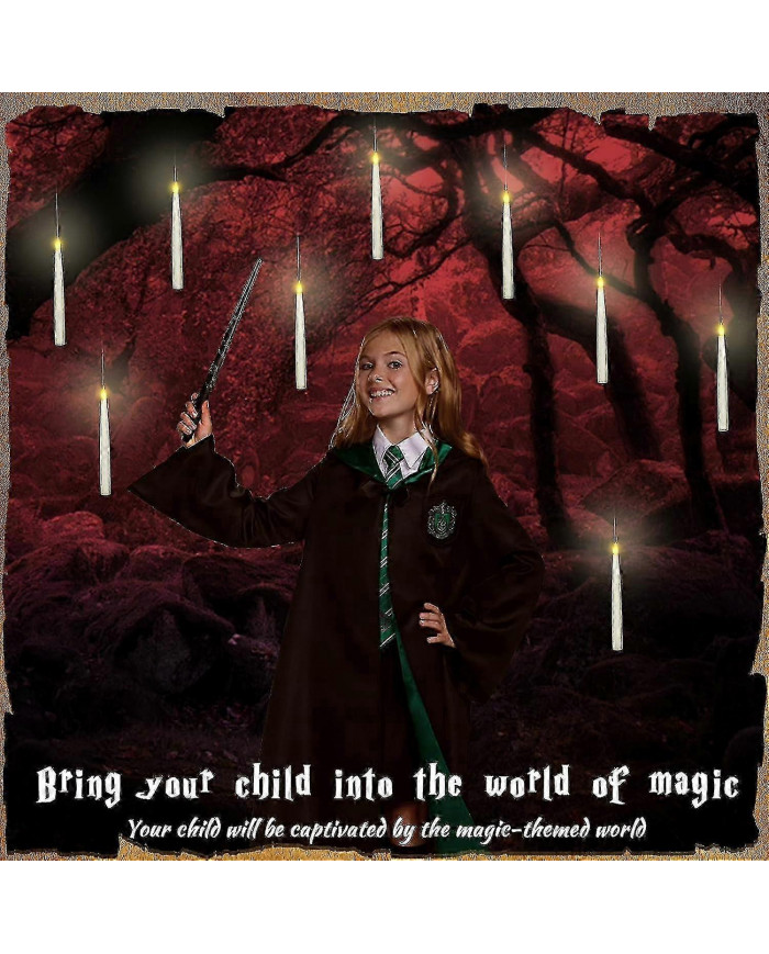 Décorations d’Halloween, bougies flottantes 12pcs menées avec baguette magique à distance, bougies sans flamme [...]