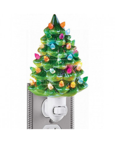 SDIGV Collections Etc Veilleuse de sapin de Noël en céramique - 6" H, Nostalgique, Décoration de salle de bain [...]