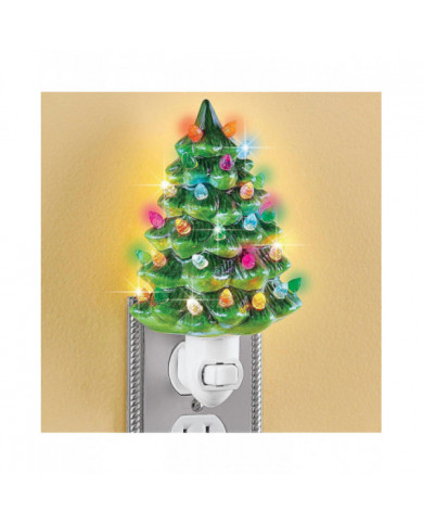 SDIGV Collections Etc Veilleuse de sapin de Noël en céramique - 6" H, Nostalgique, Décoration de salle de bain [...]