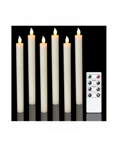 6 pack de bougies LED à piles avec télécommande et minuterie, vraie cire scintillante lumière blanche chaude pour [...]