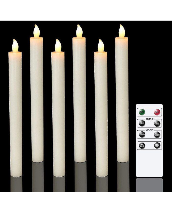 6 pack de bougies LED à piles avec télécommande et minuterie, vraie cire scintillante lumière blanche chaude pour [...]