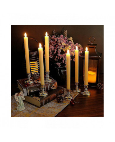6 pack de bougies LED à piles avec télécommande et minuterie, vraie cire scintillante lumière blanche chaude pour [...]