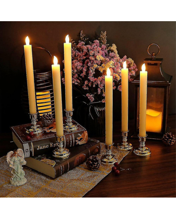 6 pack de bougies LED à piles avec télécommande et minuterie, vraie cire scintillante lumière blanche chaude pour [...]