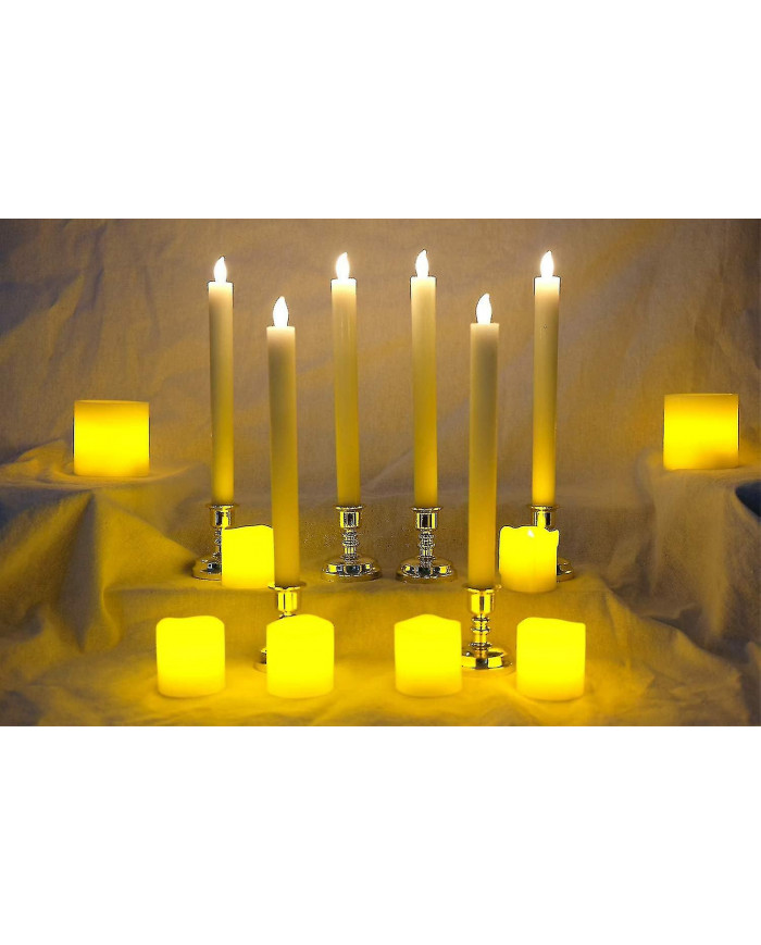 6 pack de bougies LED à piles avec télécommande et minuterie, vraie cire scintillante lumière blanche chaude pour [...]