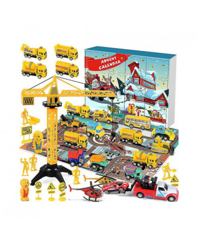 Cars Advent Calendar For Kids Boys 2023 Christmas, 24 Pull Back Vehicles Playsets With Crane Helicopter Tractor [...]