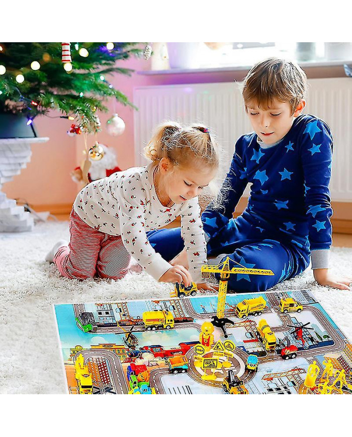 Cars Advent Calendar For Kids Boys 2023 Christmas, 24 Pull Back Vehicles Playsets With Crane Helicopter Tractor [...]