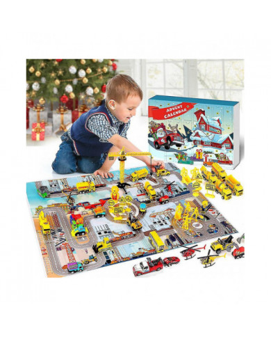 Cars Advent Calendar For Kids Boys 2023 Christmas, 24 Pull Back Vehicles Playsets With Crane Helicopter Tractor [...]