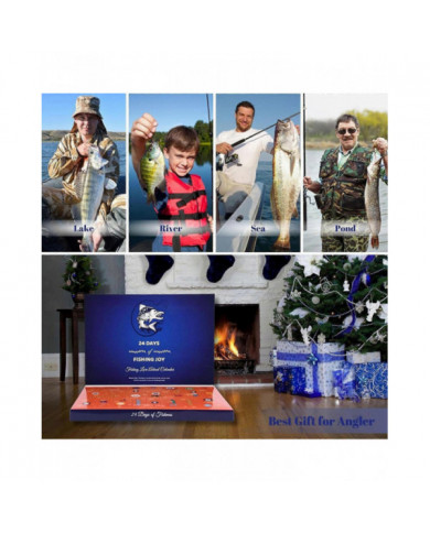Calendrier du compte à rebours de Noël Pêche - Ensemble de pêche de 24 jours pour pêcheur adulte mâle adolescent - [...]