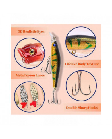 Calendrier du compte à rebours de Noël Pêche - Ensemble de pêche de 24 jours pour pêcheur adulte mâle adolescent - [...]