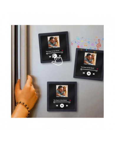 Aimant de réfrigérateur de musique et de photo personnalisable avec lecteur de musique intégré - Personnalisez [...]