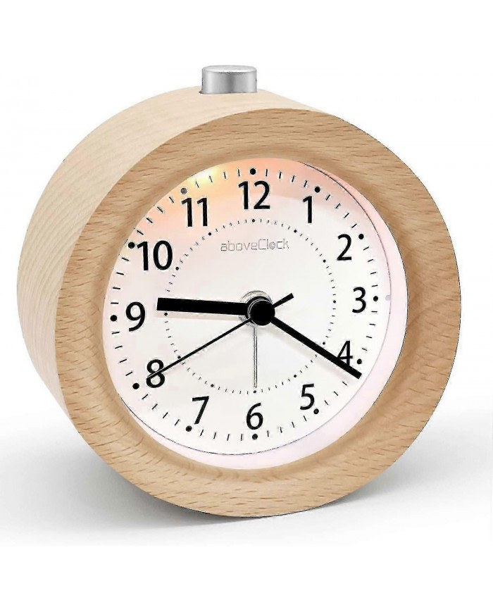 Réveil Analogique Sans Tic-Tac, Réveil Bois Avec Snooze, Réveil Rétro Horloge de Table Avec Veilleuse, Réveil Sans [...]