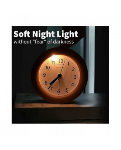 Réveil Analogique Sans Tic-Tac, Réveil Bois Avec Snooze, Réveil Rétro Horloge de Table Avec Veilleuse, Réveil Sans [...]