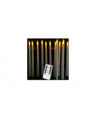 Ensemble de 10 bougies coniques à led fonctionnant sur batterie avec télécommande, bougies de salle à manger en [...]