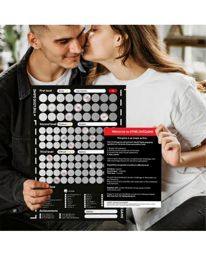 Jeu Scratch Off Poster Jeu Pour Couples Saint Valentin Cadeaux Affiche Murale Elle Et Pour Elle