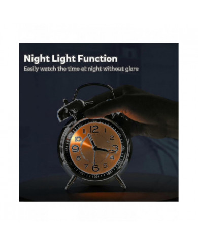 Réveil bruyant pour les adultes qui dorment lourds, quartz silencieux non tic-tac de 4 pouces avec rétroéclairage, [...]