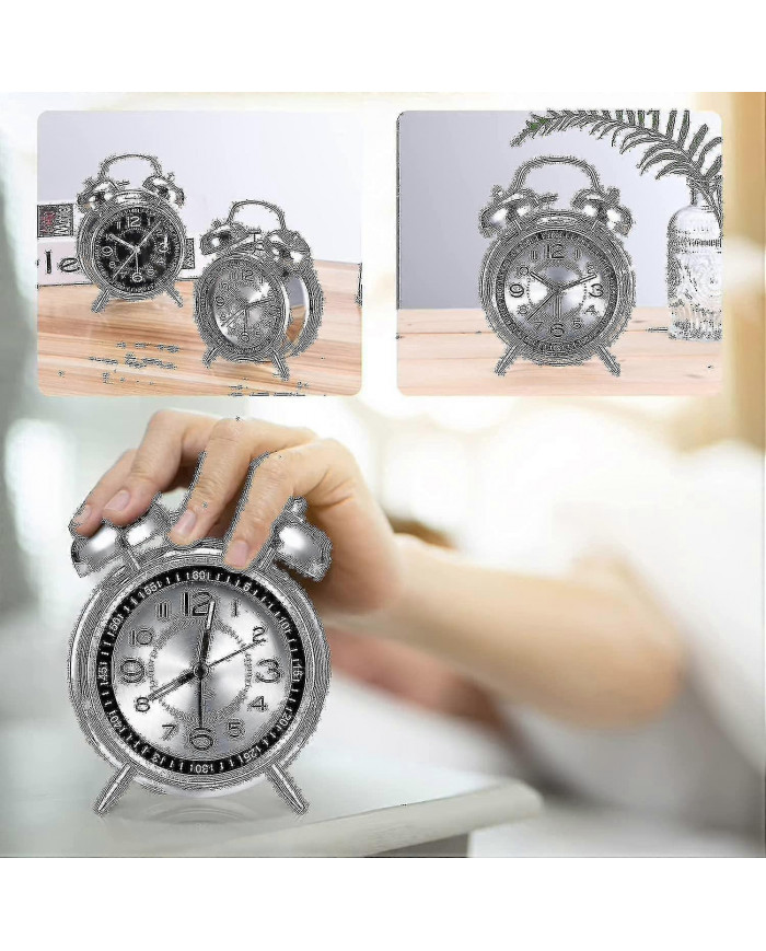 Réveil bruyant pour les adultes qui dorment lourds, quartz silencieux non tic-tac de 4 pouces avec rétroéclairage, [...]