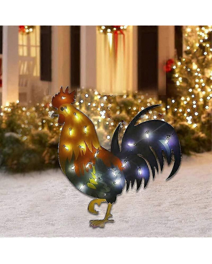 Chien de Noël 2d avec des lumières LED décoration de cour avec piquet de jardin acrylique