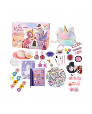 Calendrier de l’Avent de Noël - 24 Grille Maquillage Et Licorne Sac Ensemble, Jouets De Noël Pour Adolescentes [...]