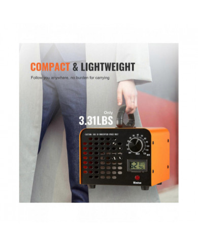 Générateur d’ozone 12000mg/h Éliminateur d’odeurs de machine à ozone avec minuterie 0-120min