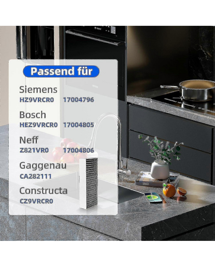 2024 4pcs filtres à charbon actif pour hotte aspirante Siemens Hz9vrcr0 17004796 / Bosch Hez9vrcr0 17004805 / Neff [...]