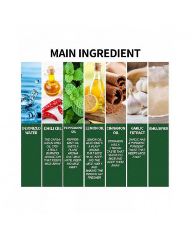 2024 Répulsif pour souris Spray à l’huile de menthe poivrée Formule à base de plantes Répulsif pour rongeurs