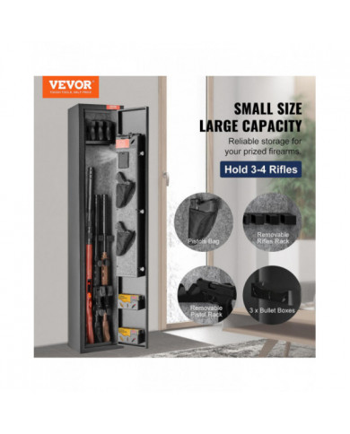 Coffre-fort pour armes à feu 3 fusils, coffre-fort pour fusils avec serrure et clavier numérique, armoire de [...]