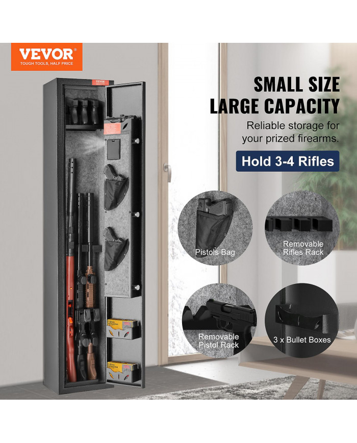 Coffre-fort pour armes à feu 3 fusils, coffre-fort pour fusils avec serrure et clavier numérique, armoire de [...]