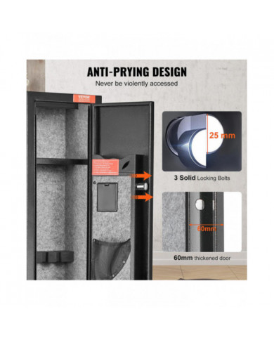 Coffre-fort pour armes à feu 3 fusils, coffre-fort pour fusils avec serrure et clavier numérique, armoire de [...]