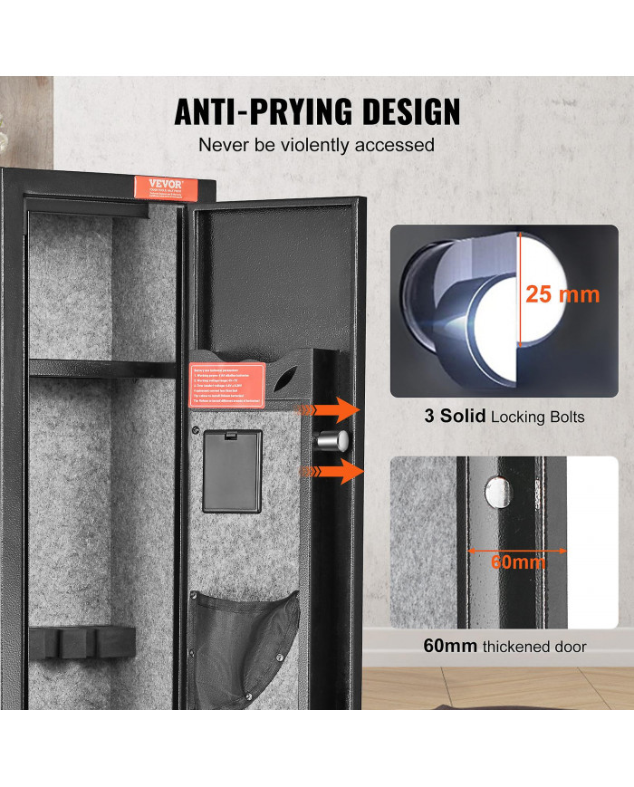 Coffre-fort pour armes à feu 3 fusils, coffre-fort pour fusils avec serrure et clavier numérique, armoire de [...]