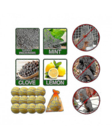 Pack de 12 répulsifs pour écureuils, répulsif pour tamias à l’extérieur, répulsif naturel pour écureuils à la [...]