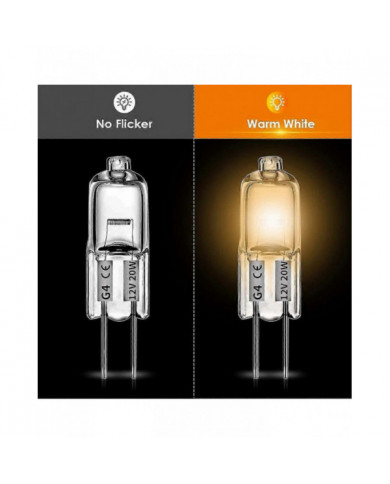 20 Pcs G4 Ampoules halogènes, 20w 12v ampoules halogènes 2 broches ampoule claire, pour éclairage de cuisinière, signa