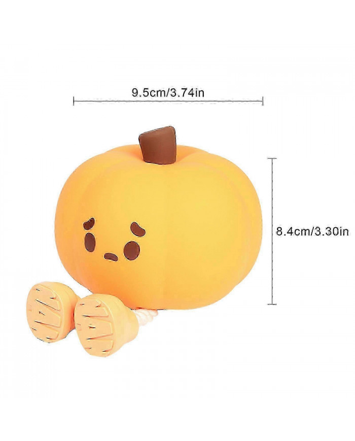 Veilleuse Mignon Citrouille Silicone Lampe Halloween Portable avec Minuterie Toucher,Promotion