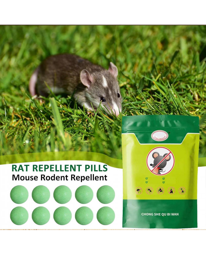 Répulsif pour rongeurs 10 pcs/25 pcs, pilules dissuasives pour souris rats, sécurité pour les humains et les [...]
