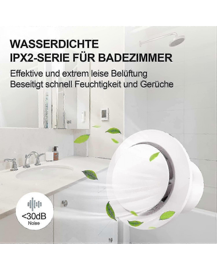 Extracteur d’air 100mm 130m / h 20W, avec clapet anti-retour Ventilateur d’extraction à haut débit d’air, économe [...]