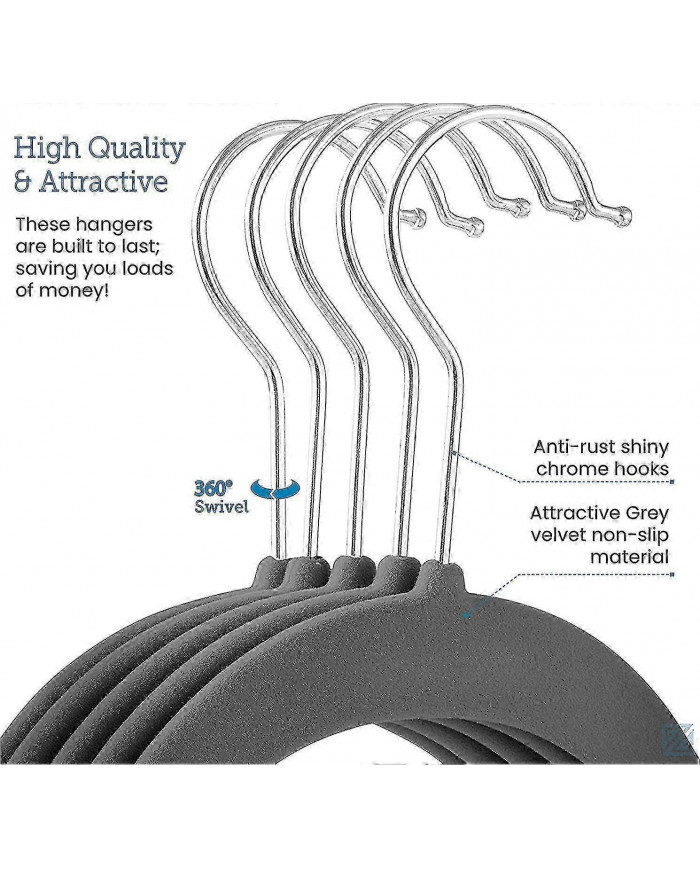 Cintres en velours antidérapants - Cintres de costume (pack de 10)