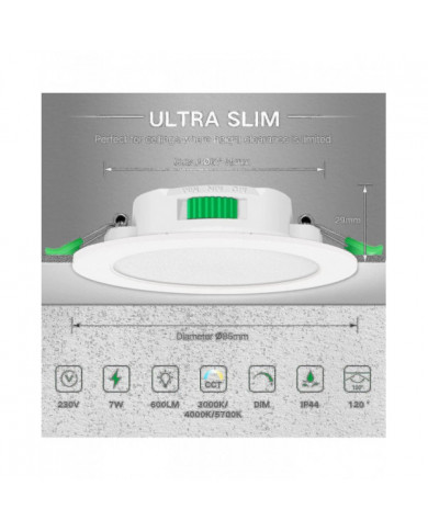 12pcs 7w Blanc Led Downlight Encastré Plafonniers Slim Spot Light