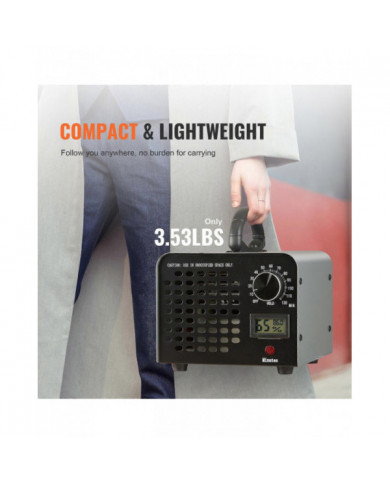 Générateur d’ozone 36000mg/h Éliminateur d’odeurs de machine à ozone avec minuterie 0-120min