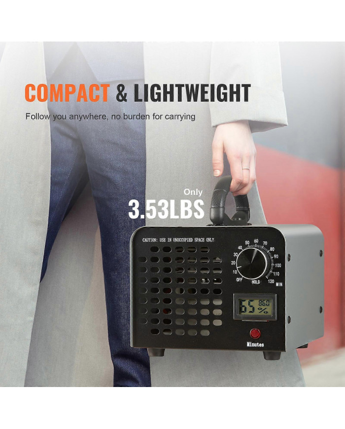 Générateur d’ozone 36000mg/h Éliminateur d’odeurs de machine à ozone avec minuterie 0-120min