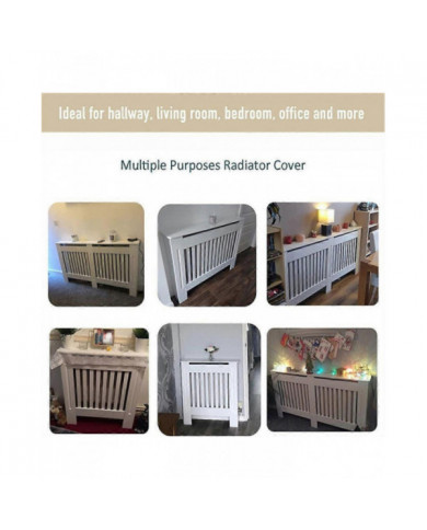 100cm de haut blanc couvercle de radiateur moderne MDF bois grill étagère armoire maison chauffage couverture