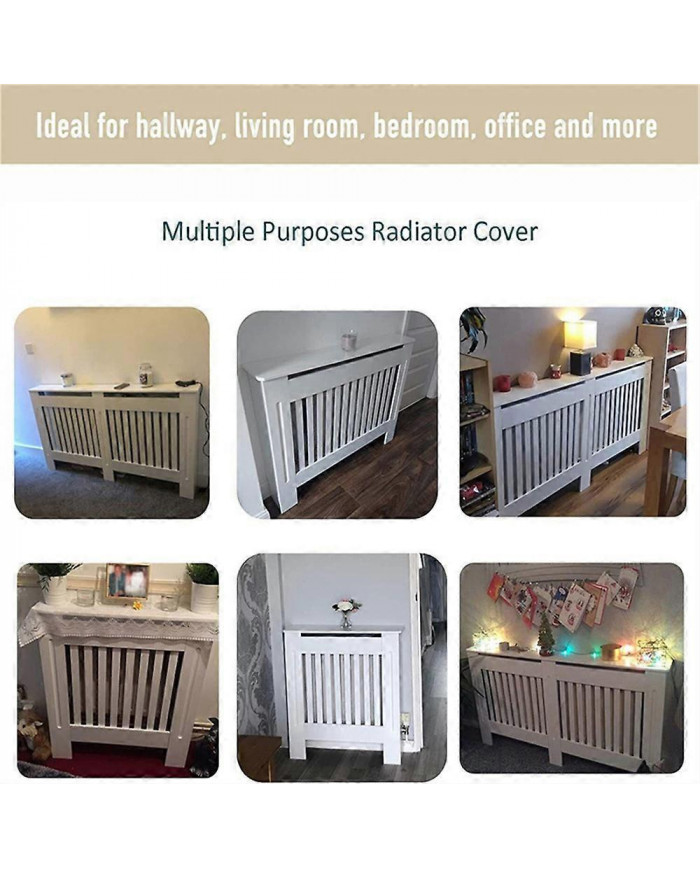 100cm de haut blanc couvercle de radiateur moderne MDF bois grill étagère armoire maison chauffage couverture