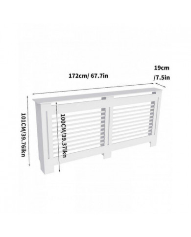 100cm de haut blanc couvercle de radiateur moderne MDF bois grill étagère armoire maison chauffage couverture
