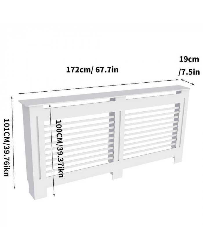 100cm de haut blanc couvercle de radiateur moderne MDF bois grill étagère armoire maison chauffage couverture