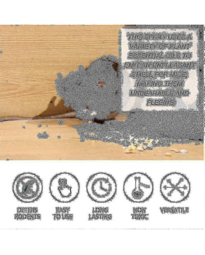 Répulsif pour souris Spray à l’huile de menthe poivrée Formule végétale Répulsif pour rongeurs 60ml -