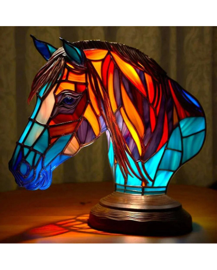 Animal Lampe de Table Vitrail Vitrail Rétro Lampes de bureau Cadeau de Noël 2024