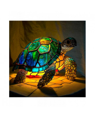 Animal Lampe de Table Vitrail Vitrail Rétro Lampes de bureau Cadeau de Noël 2024