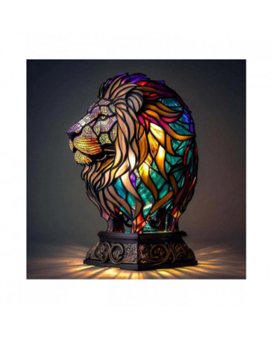 Animal Lampe de Table Vitrail Vitrail Rétro Lampes de bureau Cadeau de Noël 2024