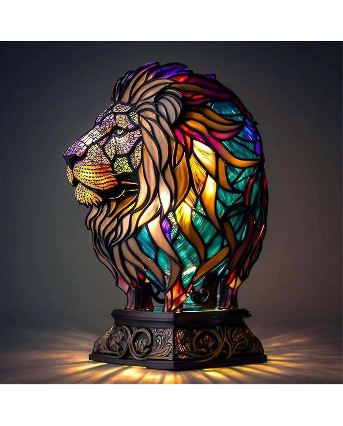 Animal Lampe de Table Vitrail Vitrail Rétro Lampes de bureau Cadeau de Noël 2024